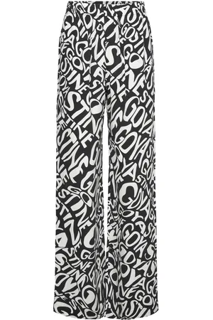 STINE GOYA Sgfatou, 2017 Dry Viscose Designers Trousers Wide Leg Black