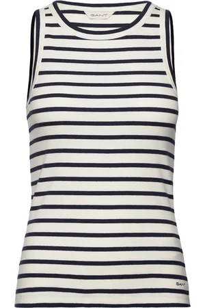 GANT Striped Tank Top Tops T-shirts & Tops Sleeveless Cream
