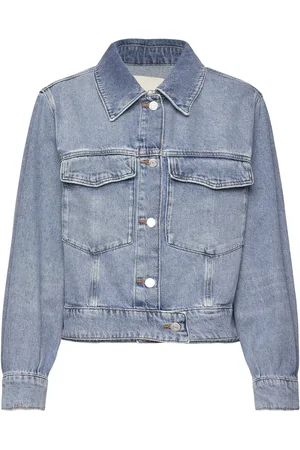 GANT Cropped Denim Jacket Jakke Denimjakke Blue