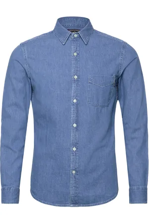 Dockers Slim Original Woven Tops Shirts Denim Shirts Blue