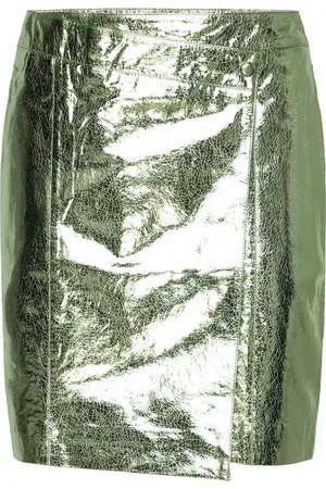 Dante 6 D6Meadow Metalic Leather Skirt Kort Nederdel Green
