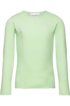 Gugguu Unisex Shirt Tops T-shirts Long-sleeved T-Skjorte Green