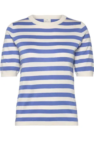 Kaffe Kalizza Striped Knit Tops Knitwear Jumpers Blue