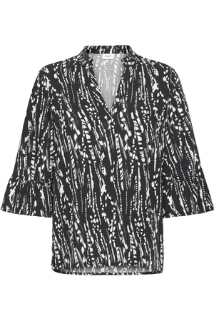 Saint Tropez Uedasz Blouse Tops Blouses Long-sleeved Black