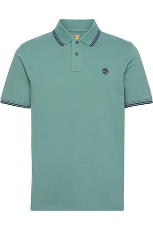 Timberland Millers River Tipped Pique Short Sleeve Polo Sea Pine Designers Polos Short-sleeved Blue