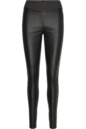 Lollys Laundry Lolly Bottoms Trousers Leather Leggings-Bukser Black