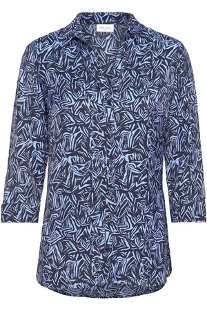 Gerry Weber Blouse 3/4 Sleeve Tops Blouses Long-sleeved Blue