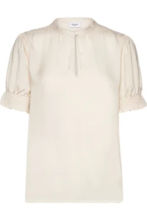 Saint Tropez Nunnisz Shirt Tops Blouses Short-sleeved Cream
