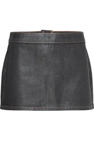 MANGO Low-Rise Foil Mini-Skirt Kort Nederdel Grey