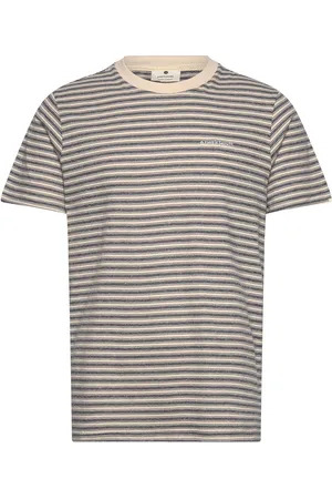 Anerkjendt Akrod S/S Cot/Linen Stripe Tee Tops T-Kortærmet Skjorte Grey