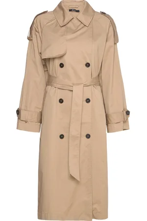 Gina Tricot Maxi Trench Coat Trenchcoat Frakke Beige