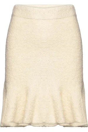 By Malina Elsie Alpaca Knitted Mini Skirt Designers Short Cream