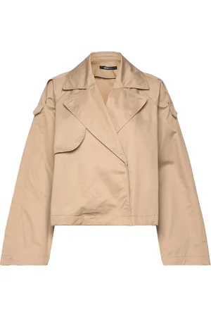 Gina Tricot Short Trench Coat Outerwear Jackets Light-summer Jacket Beige