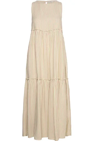 Bobo Choses Vertical Multi Striped Strap Dress Knælang Kjole Cream