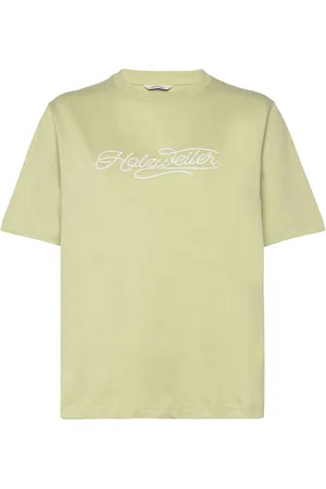 Holzweiler Kjerag Embroidery Tee Designers T-shirts & Tops Short-sleeved Green