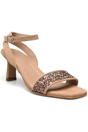 ANGULUS Sandals - Block Heels Sandal Med Hæl Beige