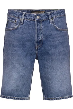 Superdry Vintage Straight Short Bottoms Shorts Denim Blue