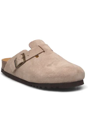 Scholl Sl Fae Suede Shoes Mules & Slip-ins Flat Mules Beige