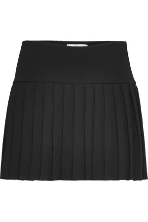 MANGO Pleated Mini-Skirt Kort Nederdel Black