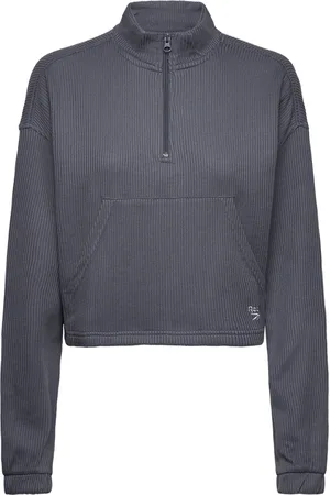 Reebok Cl Wde Waffle Coveru Sport Sweatshirts & Hoodies Sweatshirts Blue