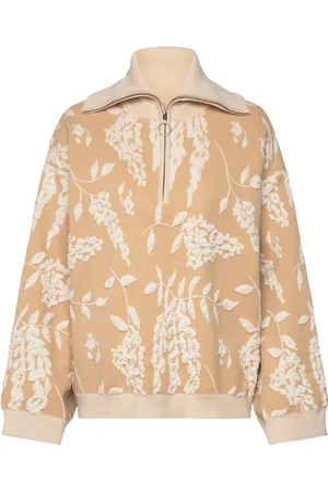 Holzweiler Tine Jacquard Half Zip Designers Knitwear Jumpers Beige
