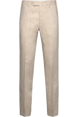 J Lindeberg Grant Super Linen Pants Designers Trousers Formal Cream