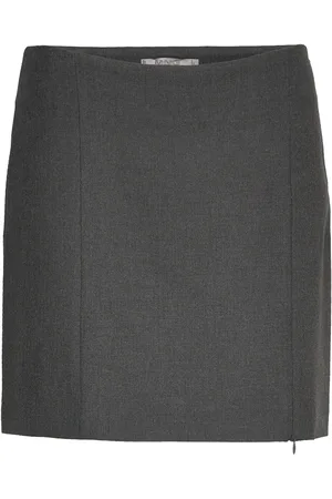 MANGO Side Zipper Mini Skirt Kort Nederdel Grey