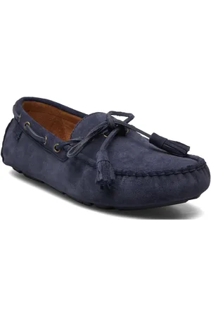 Ralph Lauren Anders Tasseled Suede Driver Loafers Flade Sko Navy