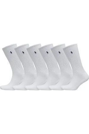 Ralph Lauren Cotton-Blend Sock 6-Pack Underwear Socks Regular Socks White