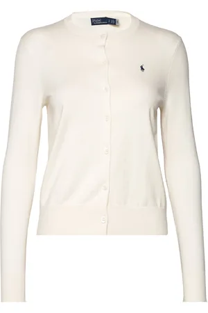 Ralph Lauren Cotton-Blend Cardigan Tops Knitwear Cardigans Cream