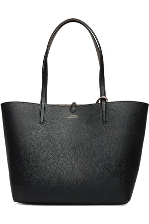 Ralph Lauren Faux-Leather Reversible Tote Bag Shopper Taske Black
