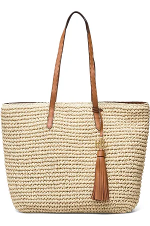 Ralph Lauren Straw Medium Whitney Tote Bag Bags Totes Beige