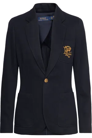 Ralph Lauren Double-Knit Jacquard Blazer Blazers Single Breasted Blazers Blue