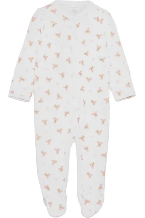 Ralph Lauren Bear Covrall- Piece-Coveral Langærmet Body White