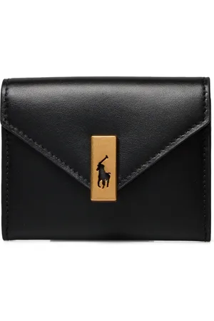 Ralph Lauren Polo Id Leather Fold-Over Card Case Bags Card Holders & Wallets Wallets Black