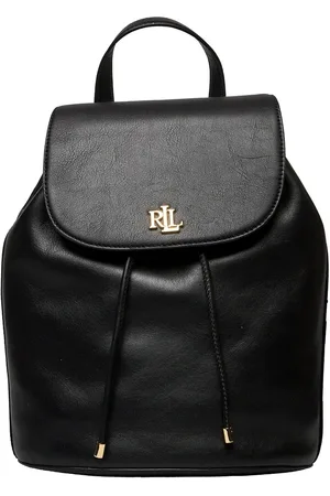 Ralph Lauren Leather Medium Winny Backpack Rygsæk Taske Black