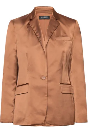 Ralph Lauren Satin Charmeuse Blazer Blazers Single Breasted Blazers Brown