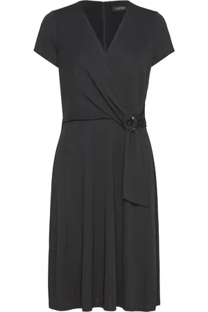 Ralph Lauren Surplice Jersey Dress Kort Kjole Black