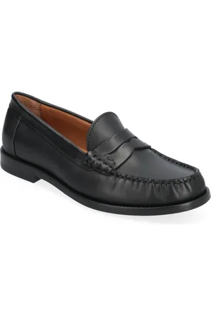 Ralph Lauren Calfskin Penny Loafer Loafers Flade Sko Black