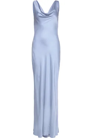 By Malina Leah Cowl Satin Maxi Dress Designers Maxi Dress Blue