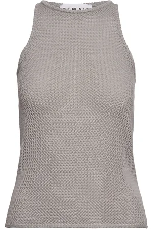REMAIN Birger Christensen Knit Lace Top Designers Knitwear Jumpers Grey
