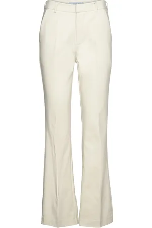 Minus Msdexa Mid Waisted Flared Pant Bottoms Trousers Flared Cream