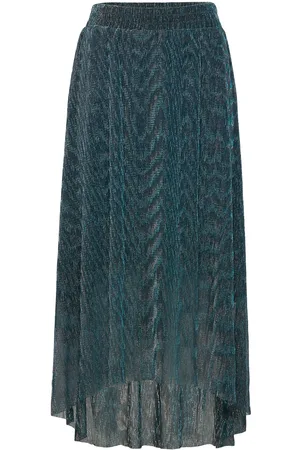 Minus Mskamina Maxi Skirt Knælang Nederdel Blue