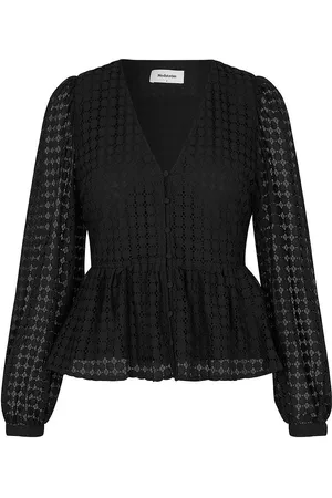 Modstrom Hattiemd Top Tops Blouses Long-sleeved Black