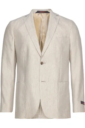 Morris Archie Linen Suit Jkt Designers Blazers Single Breasted Blazers Cream