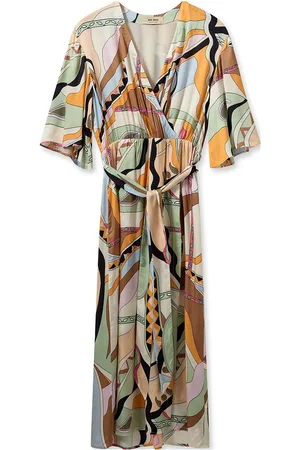 Mos Mosh Mmkella Pictus Wrap Dress Knælang Kjole Green