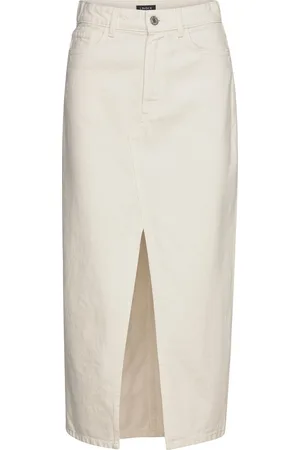 Lindex Skirt Tovalina Knælang Nederdel White