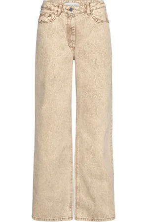 REMAIN Birger Christensen Special Yoke Denim Pants Designers Jeans Wide Beige