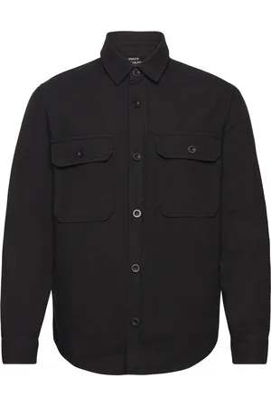 Mads Norgaard Dyed Canvas Skyler Shirt Fav Tops Overshirts Black