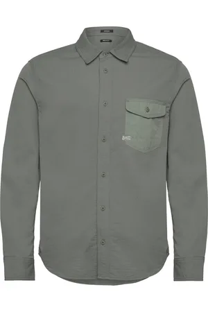 Denham Worker Reg Shirt Tops Shirts Casual Khaki Green